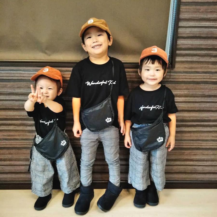ファミリーコーデ Wonderful ブラック Tシャツ 親子コーデ 家族 お揃い
