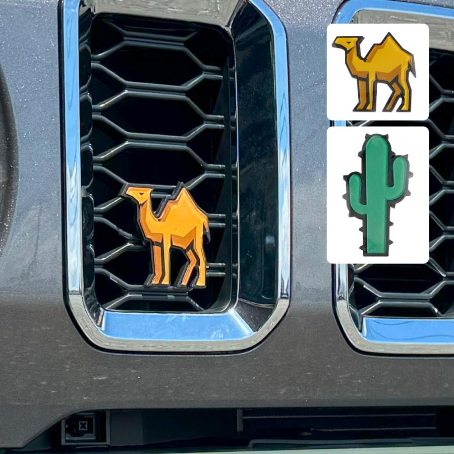 汎用 グリルバッジ ラクダ サボテン グリルバッチ グリルバッヂ