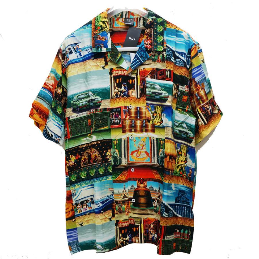 HUF（ハフ） 半袖シャツ アロハシャツ × STREET FIGHTER STAGES S/S