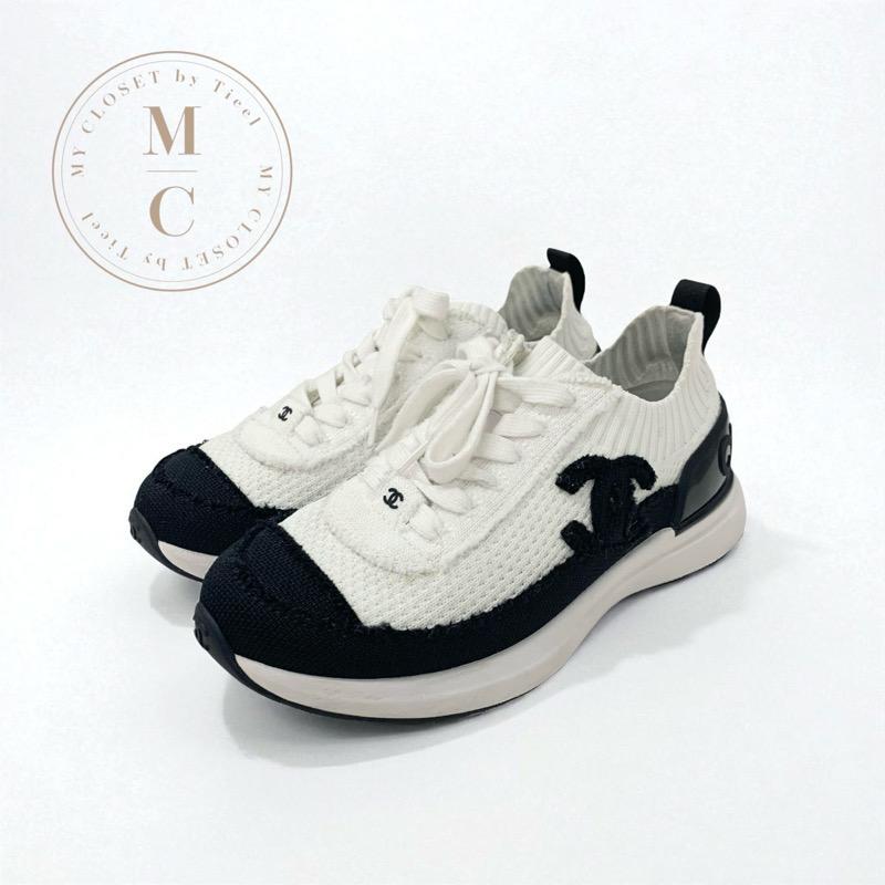 CHANEL（シャネル） スニーカー 靴 シューズ ニット ホワイト ブラック