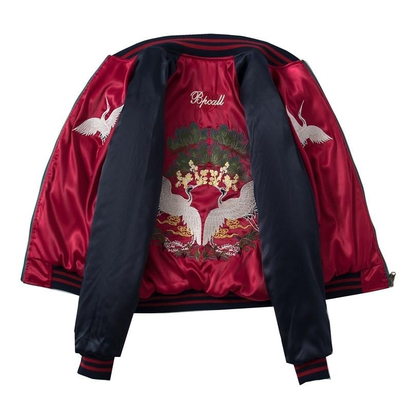 ヨコスカ] 男女兼用 US・NAVY刺繍マーク スカジャン リバーシブル