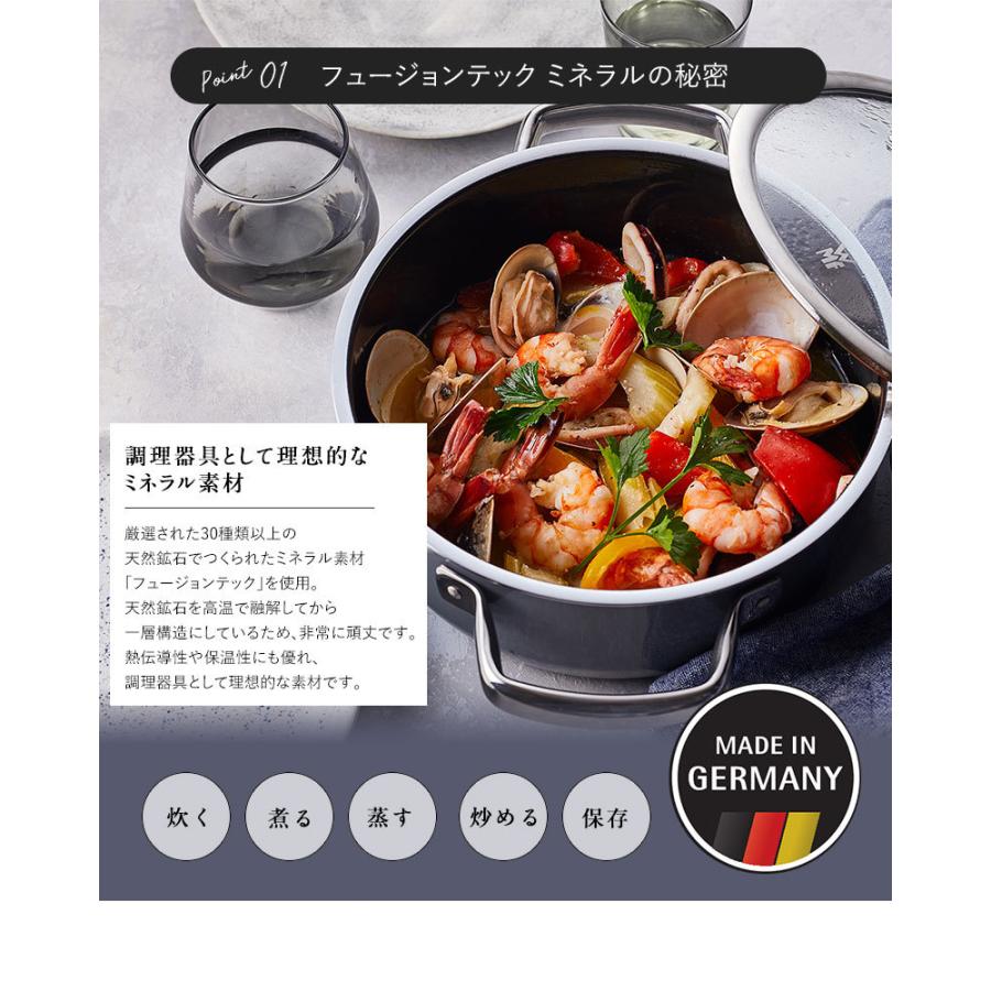 両手鍋 浅型 蓋付き 無水鍋 無水調理鍋 おしゃれ ドイツ製 焦げ付