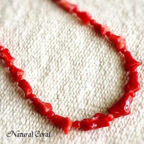 血赤珊瑚 ちあかさんご サンゴ ネックレス 枝 小玉 ナチュラルコーラル