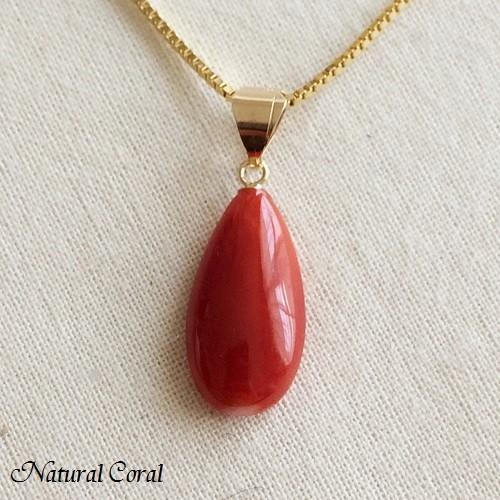血赤珊瑚 ちあかさんご サンゴ ペンダント K18 ナチュラルコーラル C