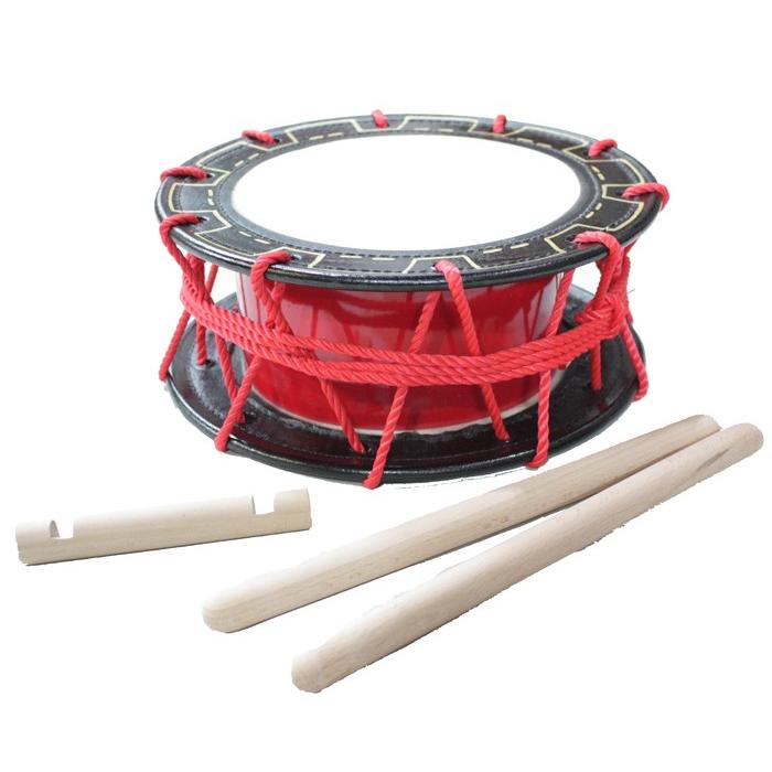 エイサー用 締め太鼓 (特小) 水牛皮 直径18cm×高さ8.5cm バチ1本