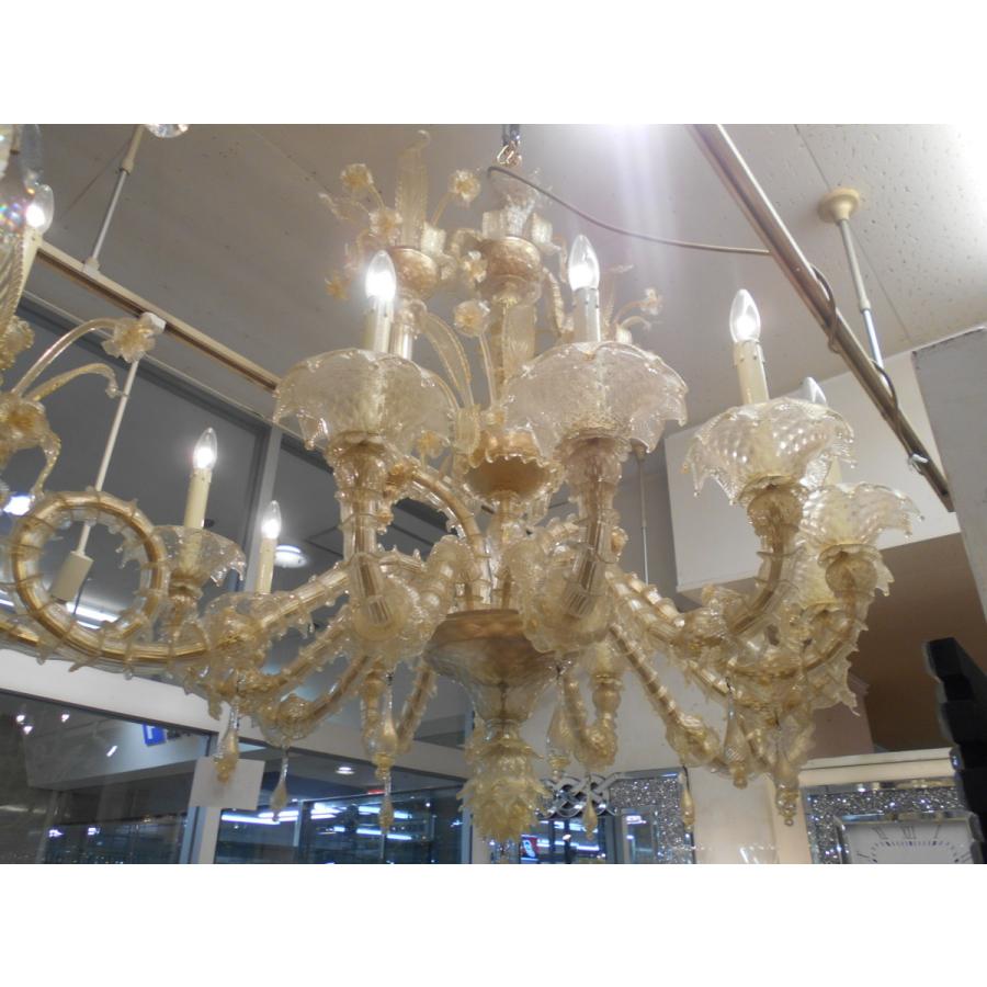 イタリア輸入アンティーク調ベネチアグラスシャンデリア12灯