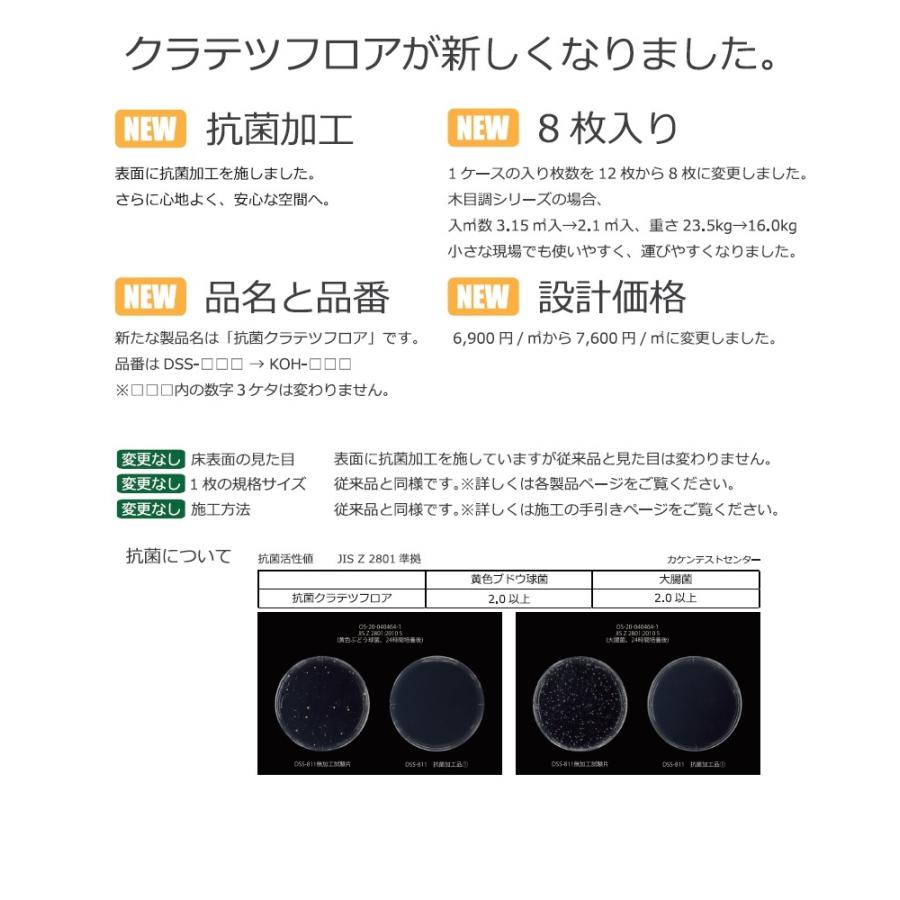 NAGATA 抗菌クラテツフロア KOH-311 コンクリートシリーズ 500mm×500mm