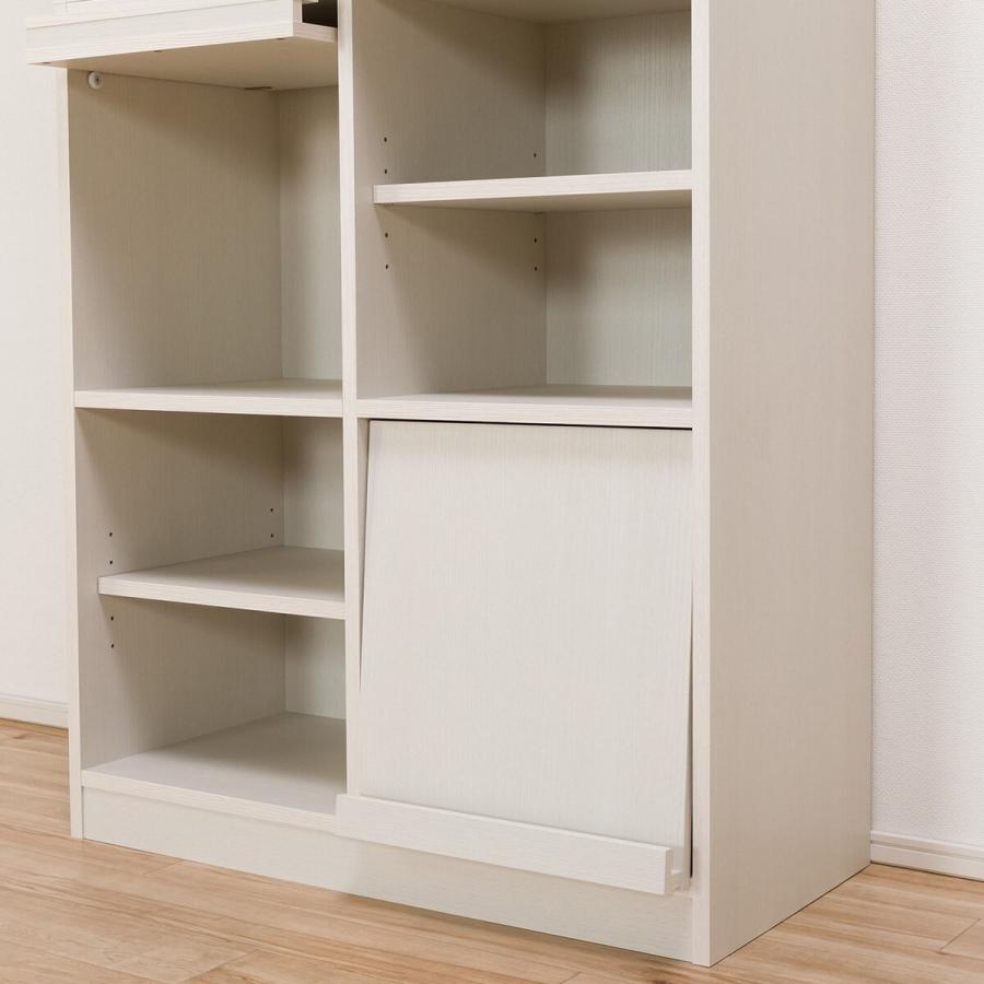 ニトリ（NITORI） フラップ扉 本棚(ビブリオOP80 WW) 書棚 ラック