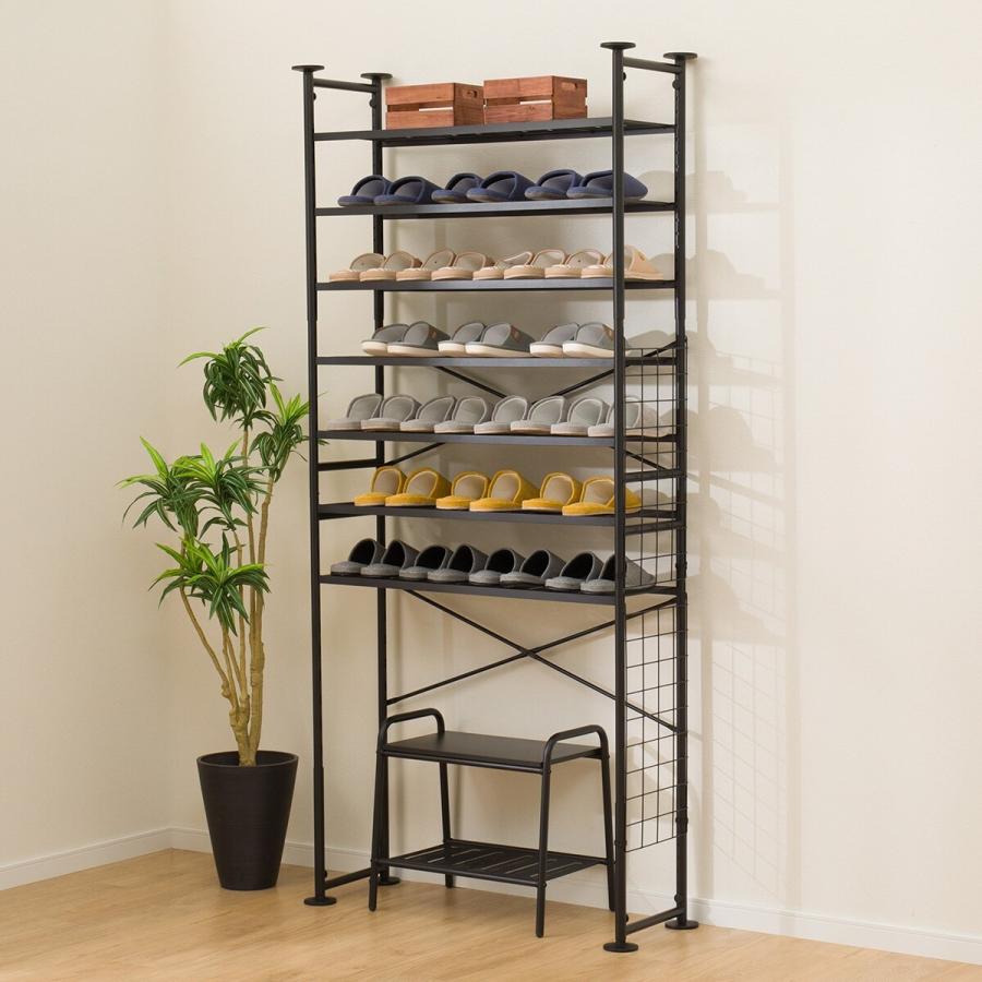 ニトリ（NITORI） 突っ張りシューズラック(BN701 BK)下駄箱 : ニトリ