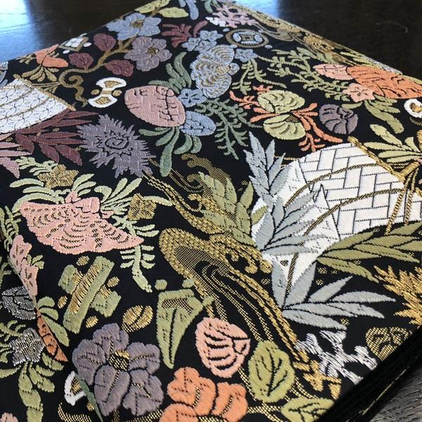 ワケアリ50%引】袋帯 黒地 フォーマル 宝づくし 唐織 振袖 訪問着 付