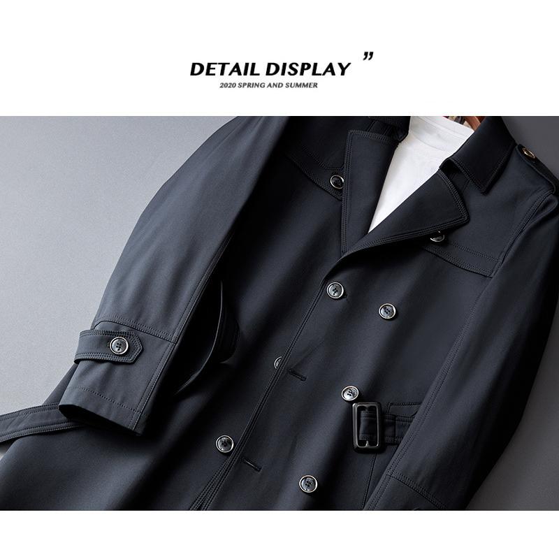 ホームアイホーム ダブルトレンチコートメンズ ロング ビジネス P