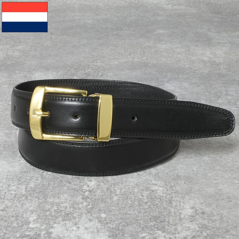 オランダ軍 オフィサー レザーベルト ブラック デッドストック SB085NN