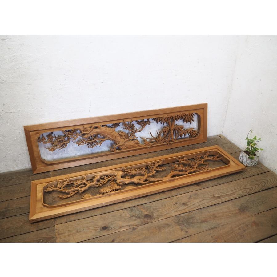 タS0303◇【H40,5cm×W169,5cm】×2枚◇厚み8cm◇重厚な木彫りデザインの