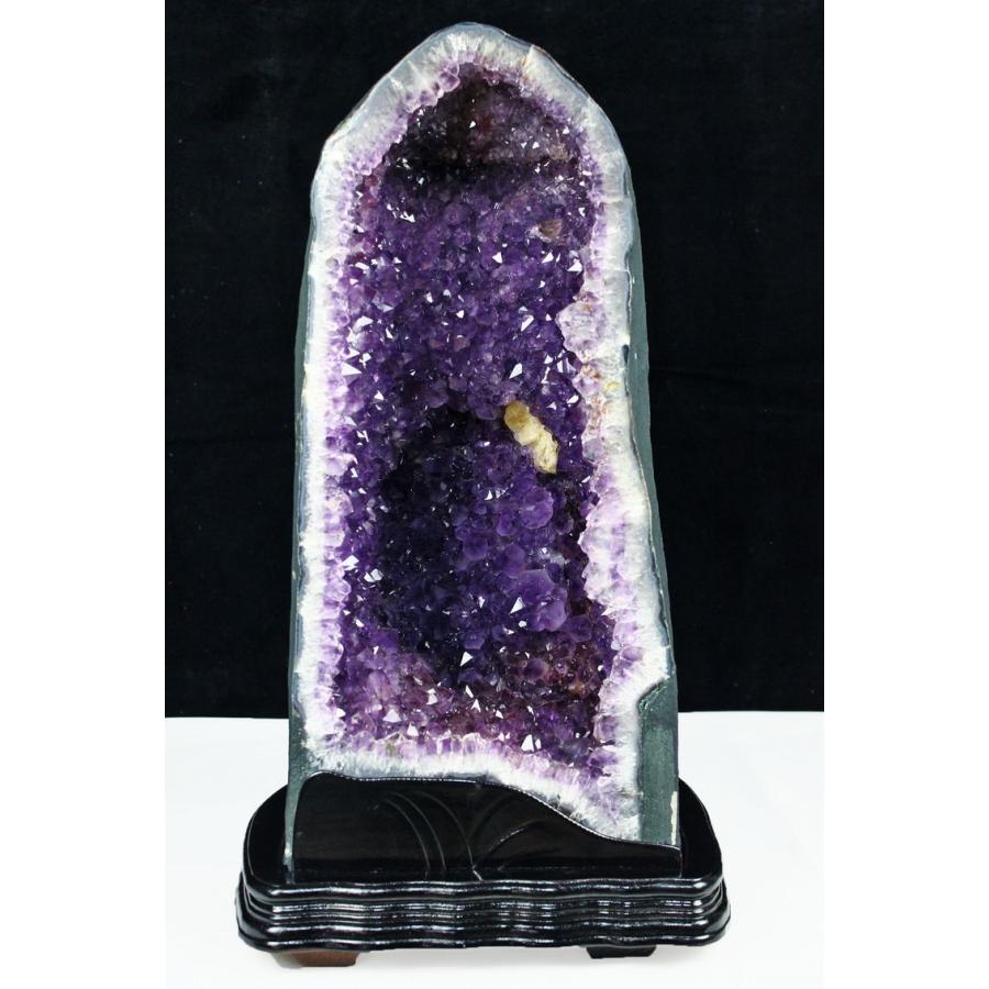 27.6Kg ブラジル産 アメジストドーム カルサイト共生 台座付き 同梱