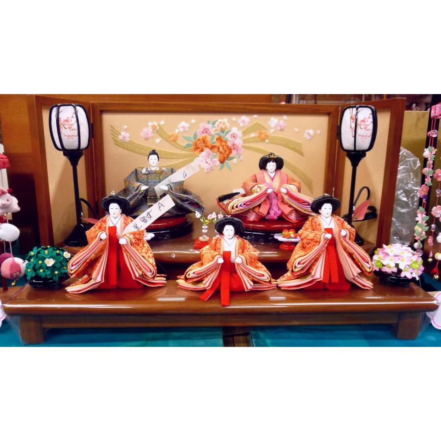 ひな人形☆二段五人飾り H2−19x2☆横幅58*奥行35*高さ