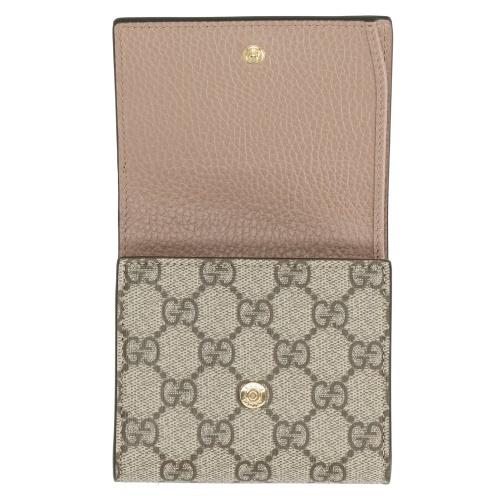 GUCCI（グッチ） 二つ折り財布 レディース GGマーモント ピンク 598587