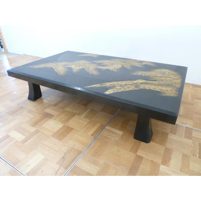 中古】輪島塗 座卓 テーブル 沈金 蒔絵 W1510×D900×H315mm 伝統工芸 漆