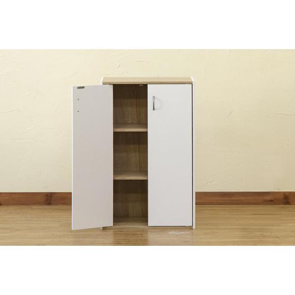 サカベ GRANZ 扉付オープンシェルフ 収納棚 本棚 キッチン収納