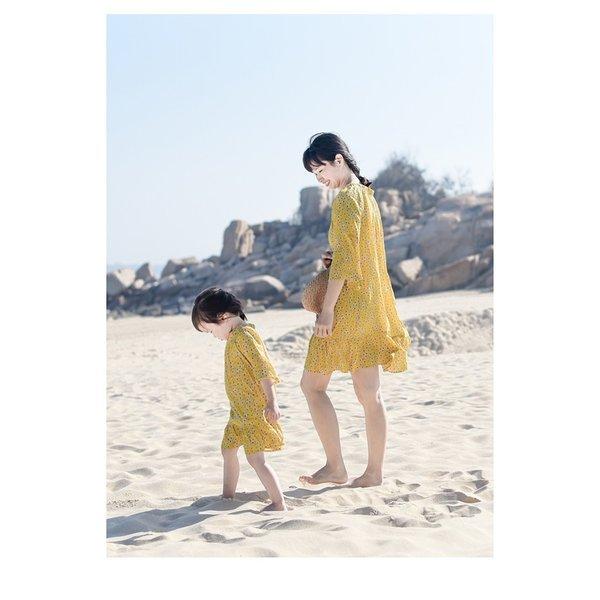 親子ペアルック/リンクコーデワンピース/おそろい/母娘/レディース