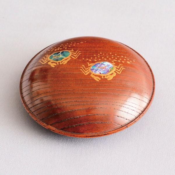 香合 茶道具 筑城筑良 作 欅摺漆 螺鈿入 蟹蒔絵香合 : 茶道具専門店