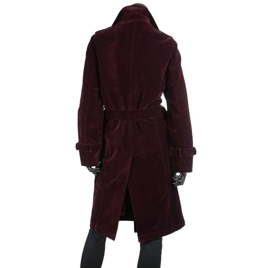 送料無料】 メンズ ベロア ベルベット ロング丈 トレンチコート コート