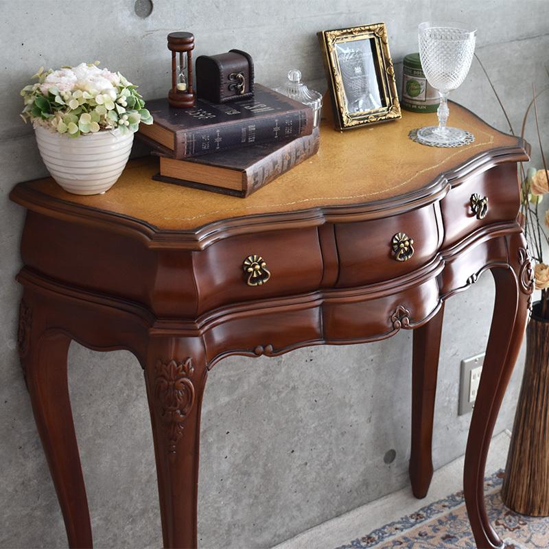 アンティーク コンソールテーブル デスク 机 おしゃれ 引き出し
