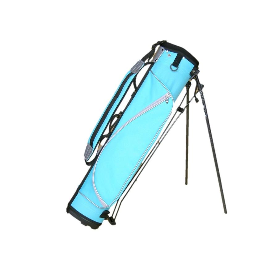 キャディバッグ スタンド 付き ハーフ ゴルフバッグ アクアブルー 送料