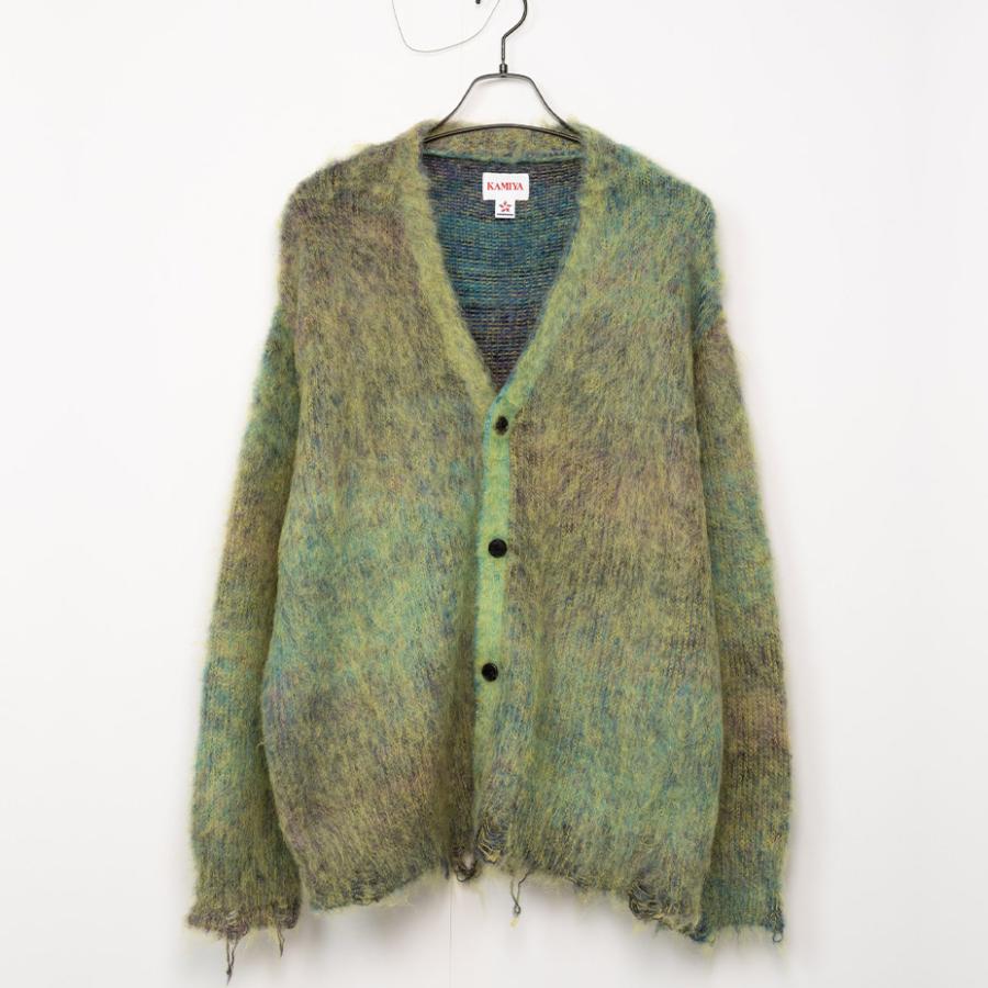 KAMIYA カーディガン メンズ レディース Kasuri Mohair Cardigan