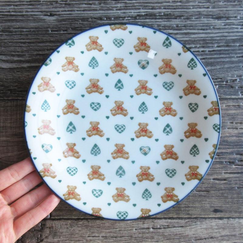 プレート 皿 食器 クマ ギンガムチェック くま柄 クマー ハート