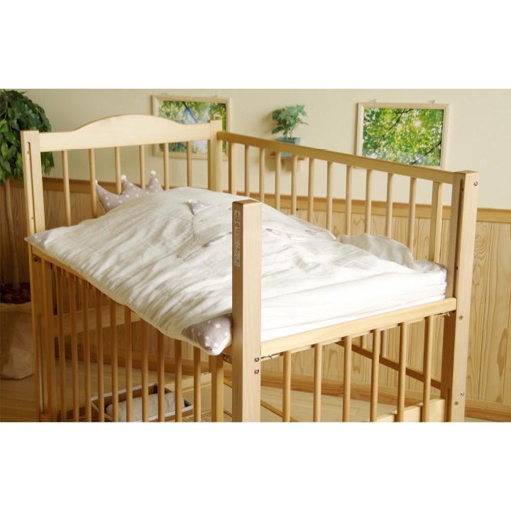 石崎家具 日本製 ベビーベッド「ツースライドベッド」 ハイタイプ