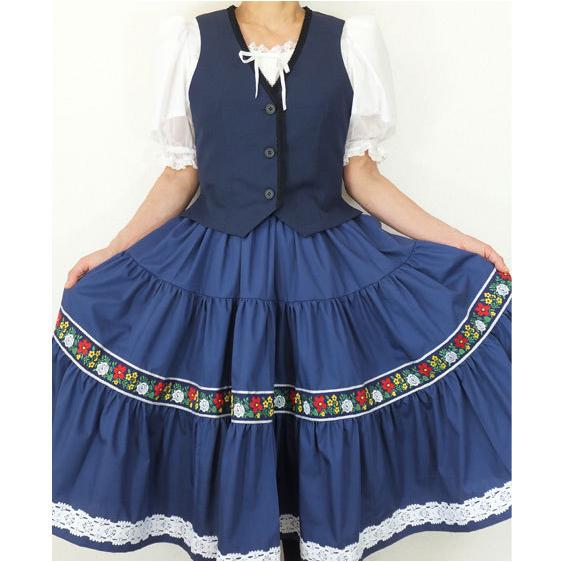 フォークダンス衣装◇V開きベスト(紺)BE007 : shukran - 通販 - Yahoo