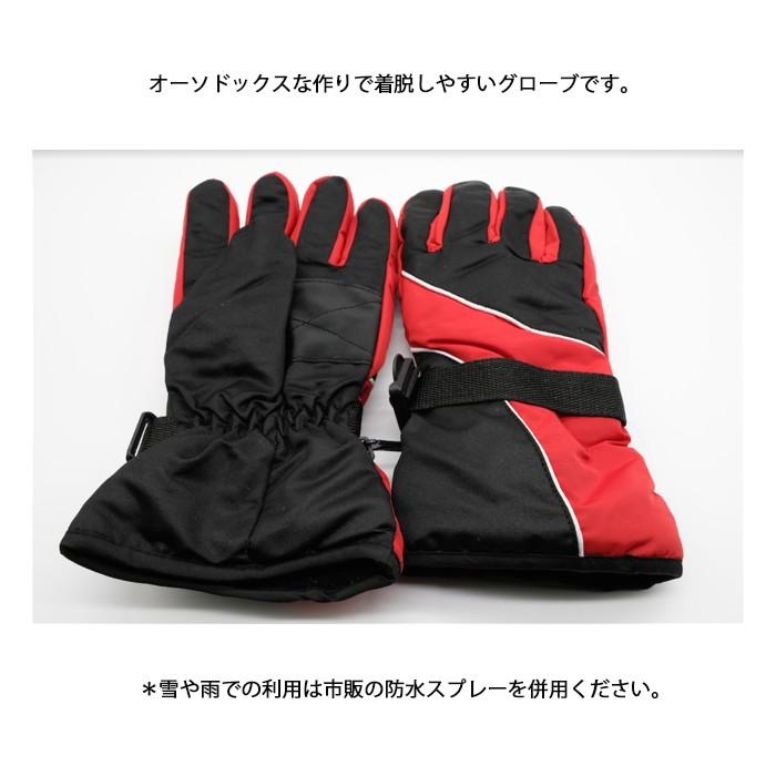 スキーグローブ メンズ 防寒 保温 全4色 5本指 一体型 撥水 スノボ
