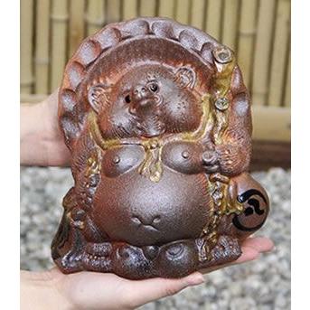信楽焼 6号ひねり狸 たぬき タヌキ 古狸庵 開運 縁起物 可愛い 陶器