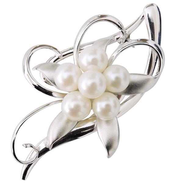 パール ブローチ パールブローチ フォーマル 真珠 あこや 本真珠 花