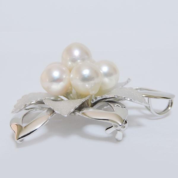 パール ブローチ パールブローチ フォーマル 花 モチーフ あこや本真珠