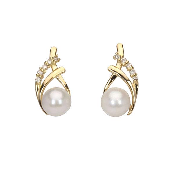 ピアス パール 真珠 アコヤ 本真珠 ダイヤモンド ダイヤ スタッド