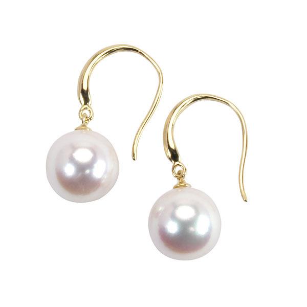パール ピアス 18金 18k 真珠 あこや本真珠 8mm アメリカン フック式