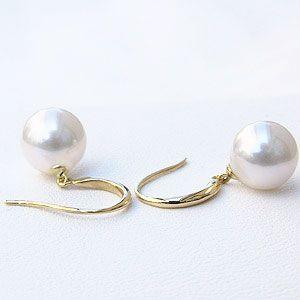 パール ピアス 18金 18k 真珠 あこや本真珠 8mm アメリカン フック式