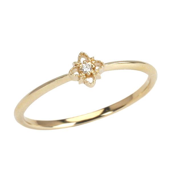 イエローゴールド 指輪 ダイヤモンド リング k10 10k 10金 ダイヤ 婚約