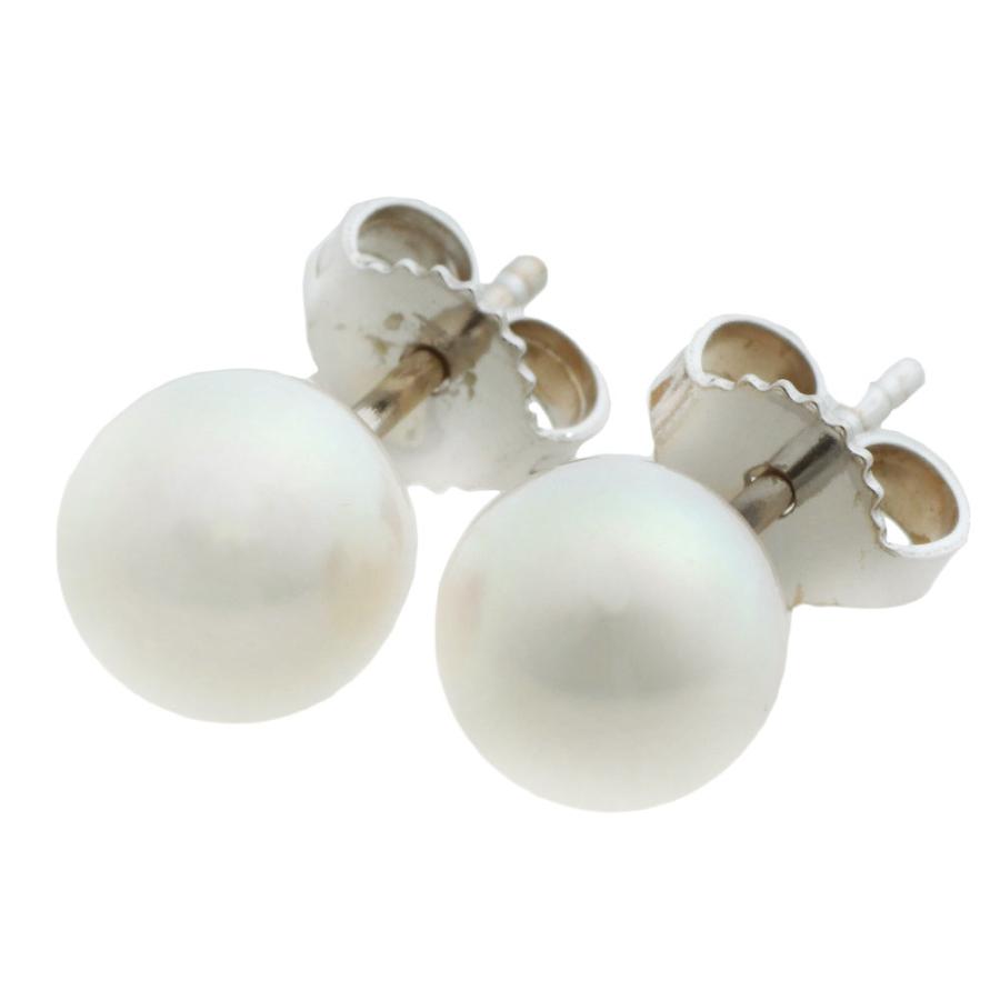 MIKIMOTO（ミキモト） 一粒パール ピアス K18WG 約6.7ミリ/約6.8ミリ