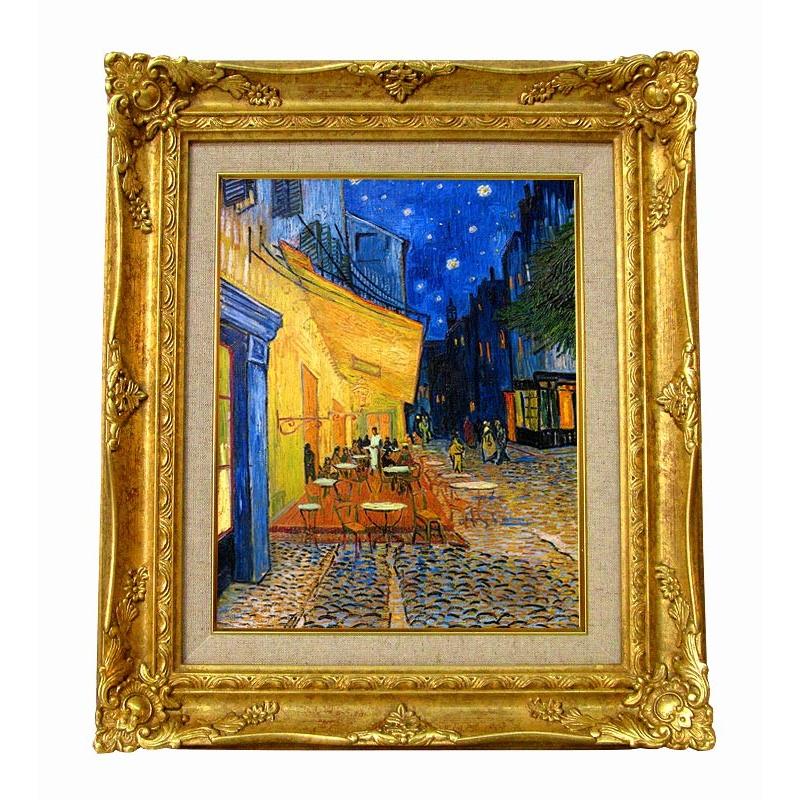 世界の名画 ゴッホ 夜のカフェテラス ジクレーキャンバス複製画 豪華