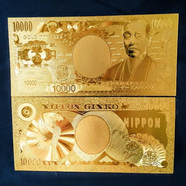 最強ゴールドモデルJP88888888ゾロ目番号！純金箔の一万紙幣【本物24K