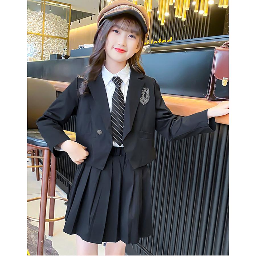 卒業式 スカートスーツ 女の子 スーツ 4点セット 韓国 入学式 学園