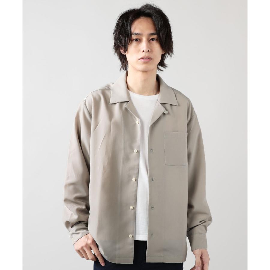 オープンカラーシャツ メンズ オープンカラー シャツ 長袖 M L