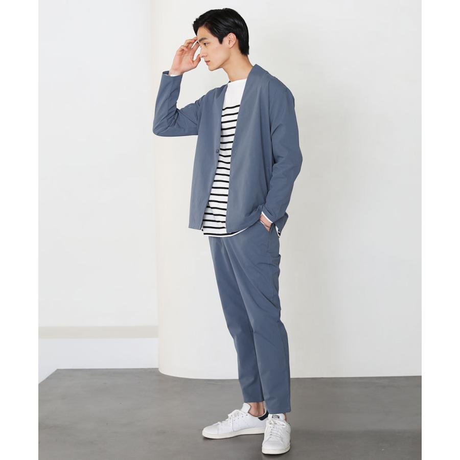 セットアップ メンズ 抗菌防臭加工 ノーカラージャケット イージー