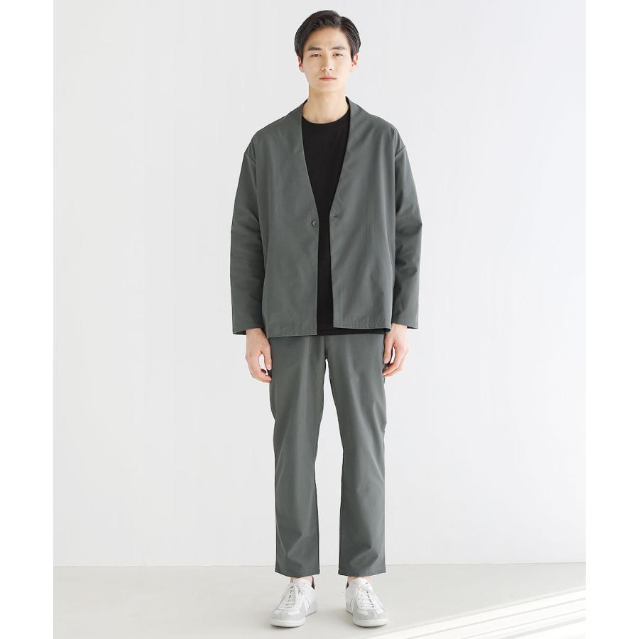 セットアップ メンズ 抗菌防臭加工 ノーカラージャケット イージー