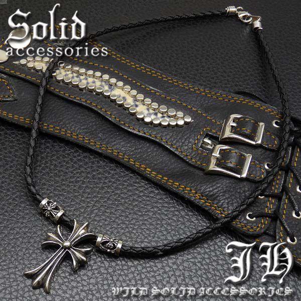 チョーカー メンズ 人気 ブランド ネックレス シルバー クロス 革