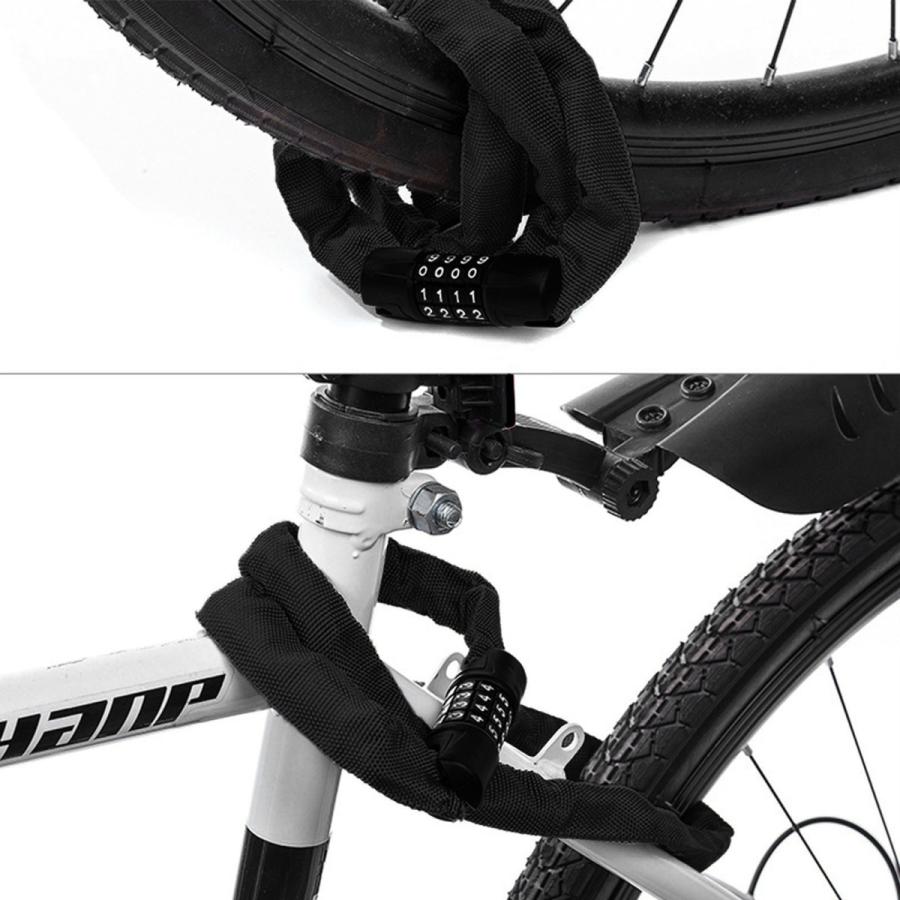 軽量チェーンロック 自転車 バイク 鍵 チェーンロック ダイヤルロック
