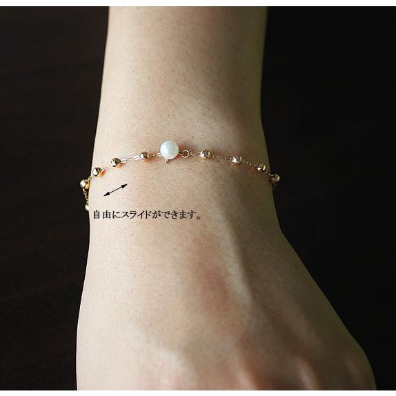 アコヤ真珠 K18 ミラーボール ベビーパール 真珠 ブレスレット パール