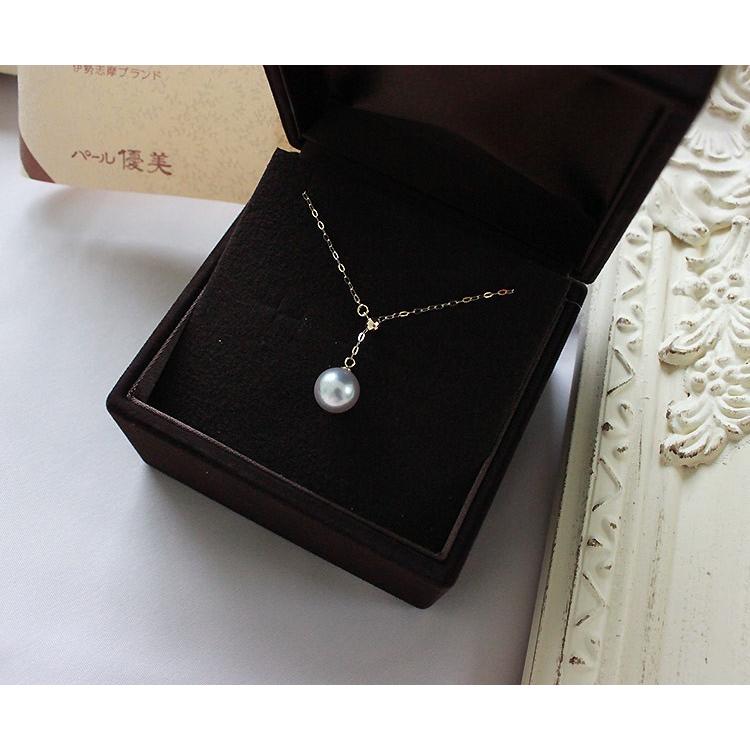 アコヤ真珠 8-8.5mm&8.5-9mm ナチュラルブルー 真珠 ネックレス K18